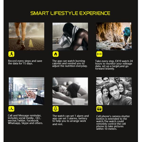 Дозор dz09 заряжателя wristband диапазона кровяного давления монитора тарифа сердца EX19 водоустойчивый умный