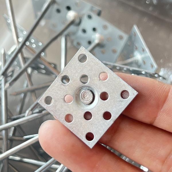 1.6x24x24mm Aluminum Perforated Insulation Pins Self Adhesive Used For External Wall Insulation Fasteners