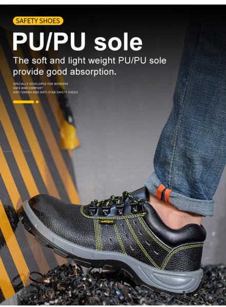Industrial Construction Safety Shoes Black Leather Shoes For Men