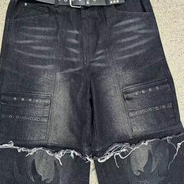 Fabricant de jeans personnalisés jeans baggy personnalisés Mid Taist 100% coton jeans logo en relâchement pour hommes