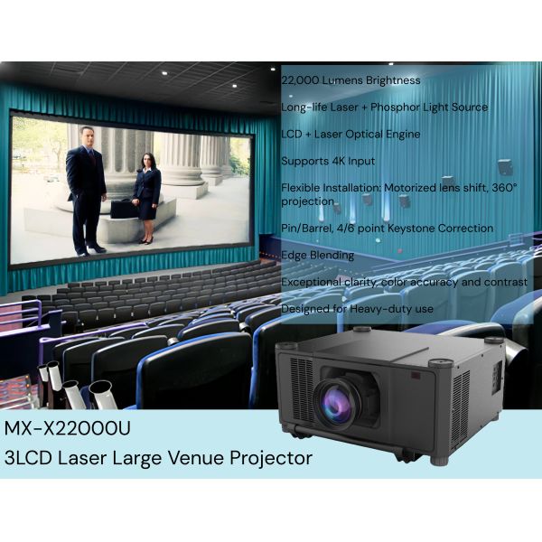 22000lumens 3D Video Mapping Projector With Edge Blending For Seamless Large Scale Building Projection