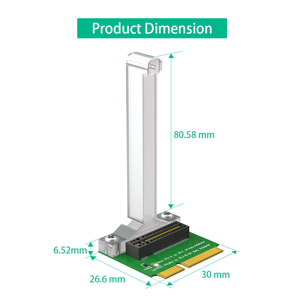 M.2 NGFF nvme SSD в Mini PCI-E адаптер (вертикальная установка) для 2280 NVME SSD