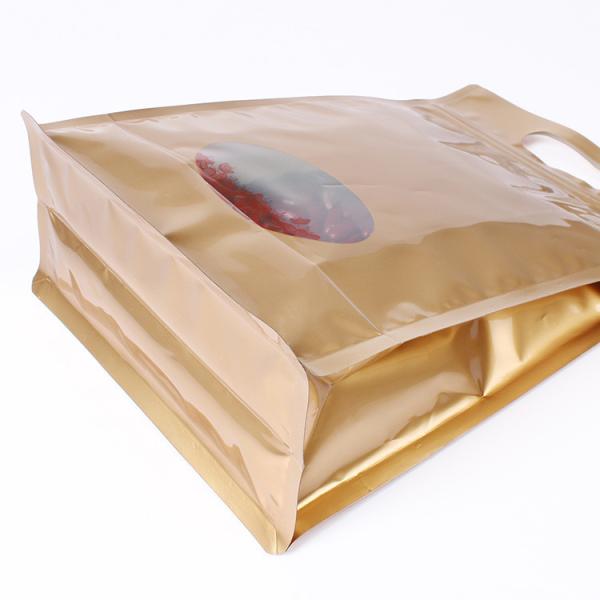 Gold Color Eco-friemdly Plastic Zipper Bag Stand Up Waterproof Ziplock Bags