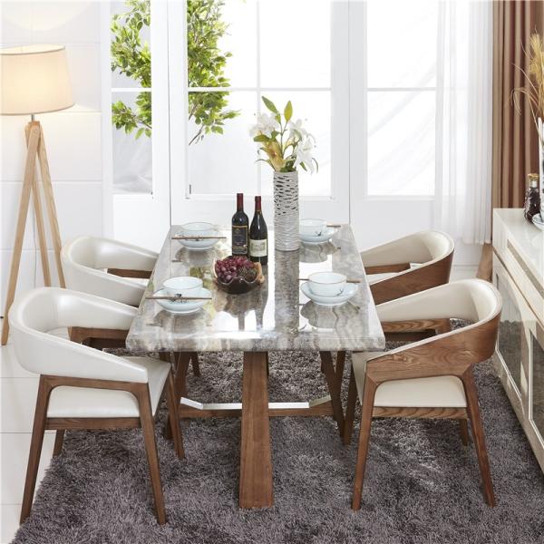 Upholstered Modern Natural Ash Wood Dining Room Chair Armrest