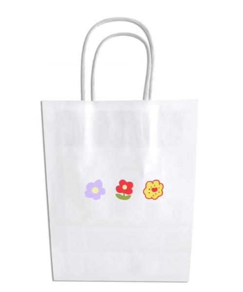 Sacos de papel recicláveis da impressão feita sob encomenda com teste padrão de flor dos punhos