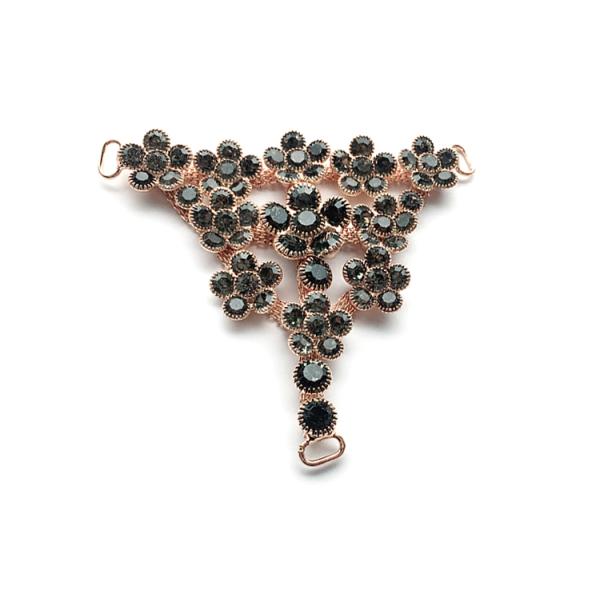 Europe Style T Shape Metal Shoe Buckles Flower Pattern For Ornament