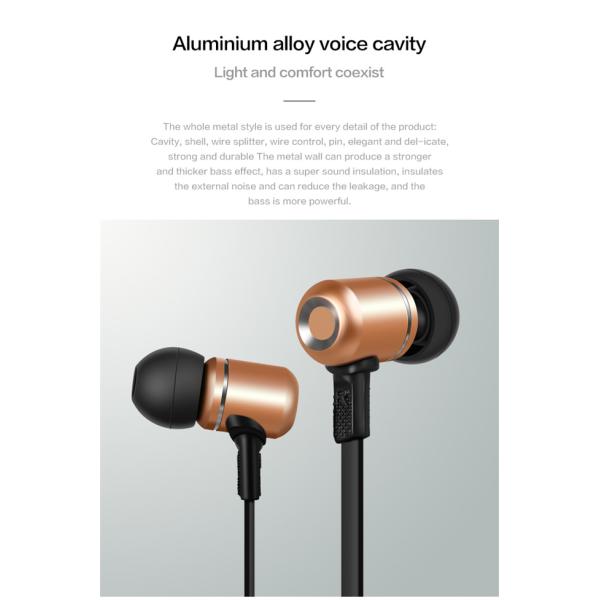 CE RoHs Portable Metal Wired Earphones 10mW Mic Volume Control