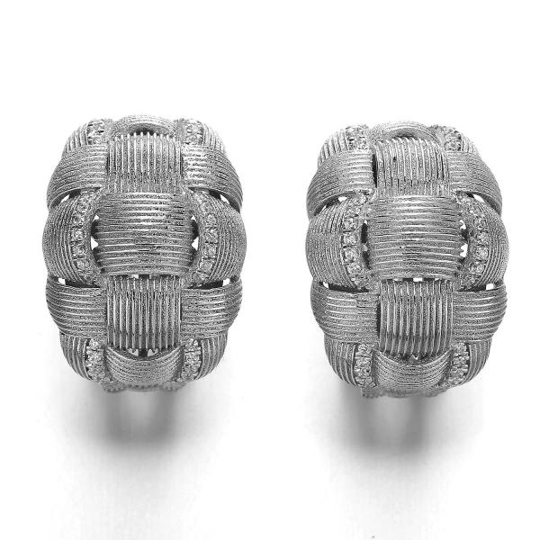 серьги гнезда толстых стерлинговых серебряных птиц CZ серег обруча 10.41g