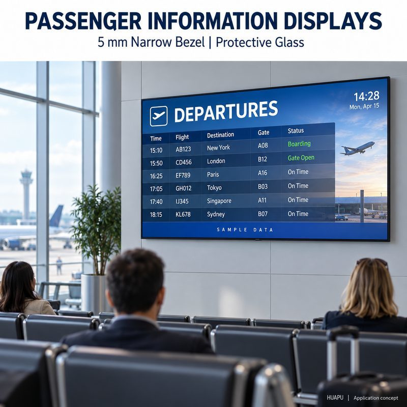 5mm Narrow Bezel Large Format LCD Display 85 Inch 4K LCD Passenger Information Display Screen