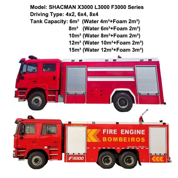10 Wheels Tires Fire Truck 6X4 Large Capacity Water Storage Tank