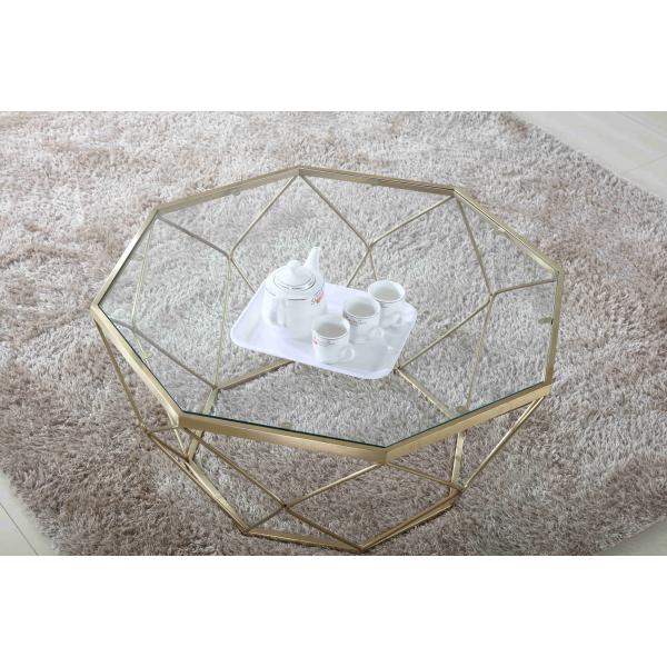 Комната жемчуга таблицы чая современных стеклянных журнальных столов нержавеющей стали стильная живя пакуя