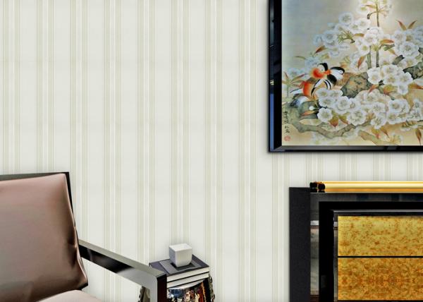 Modern Striped Non Woven Wallpaper For Entertainment / Administration , SGS CSA Approval