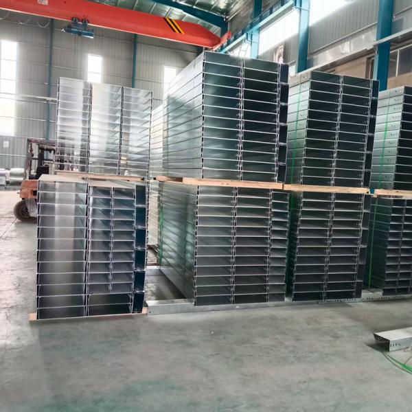 400x100 Ceiling Mounted Industrial Ventilated Cable Tray Powdercoated Stainless Steel