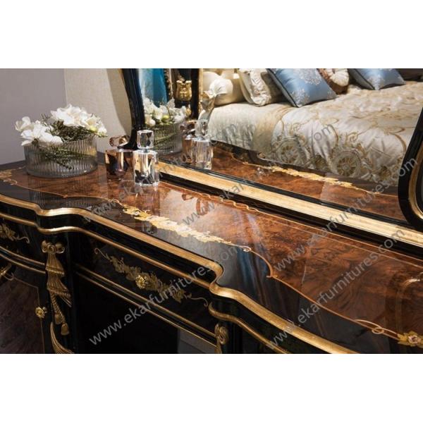 Rococo furniture mirrored chest drawers latest bedroom furniture designs TE-029