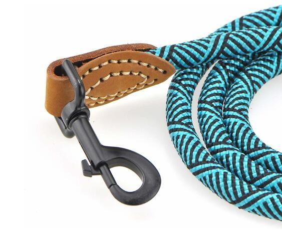 Tangle Free Premium Nylon Dog Leash Long Rope Style Heavy Duty Clasp Multiple Colors