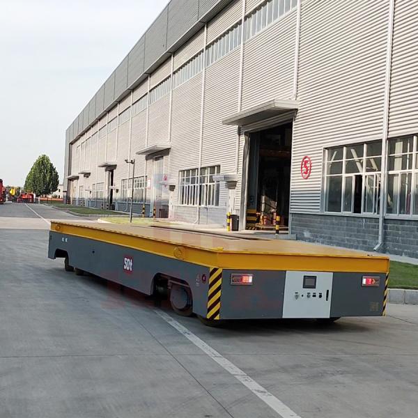 Steerable 50 Tons Motorized Transfer Trolley , Stepless Speed Industrial Transfer Cart