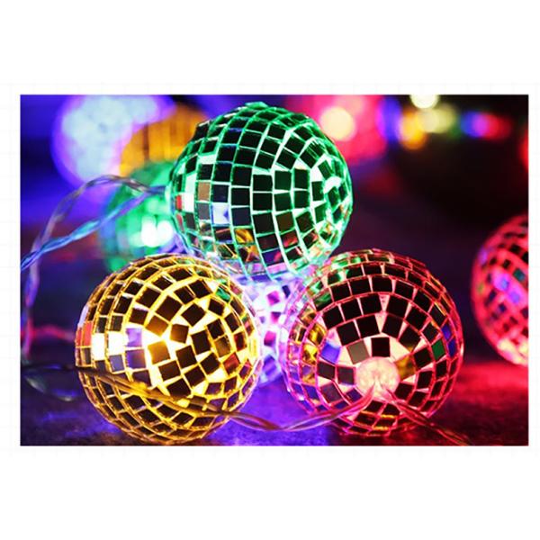 Silver Mirror Ball LED String Lamp for Christmas Decoration Party Home Indoor Bedroom