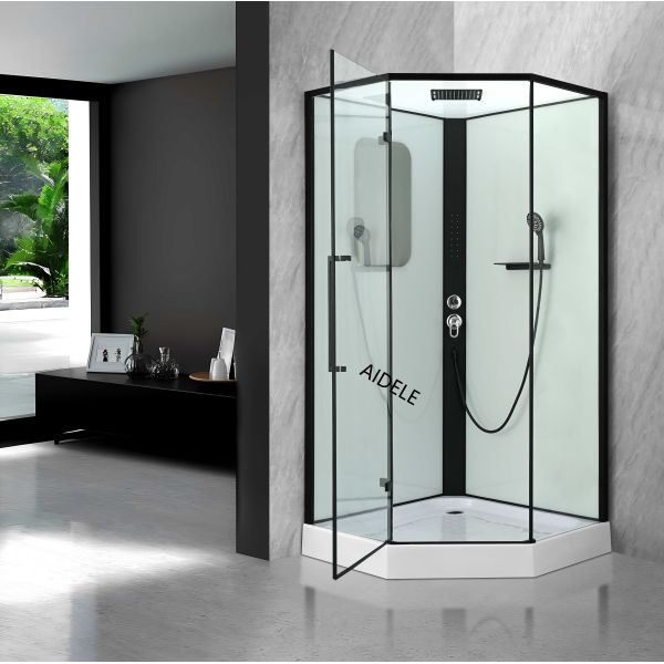 Fashionable and concise Black paint aluminum alloy frame shower cabin