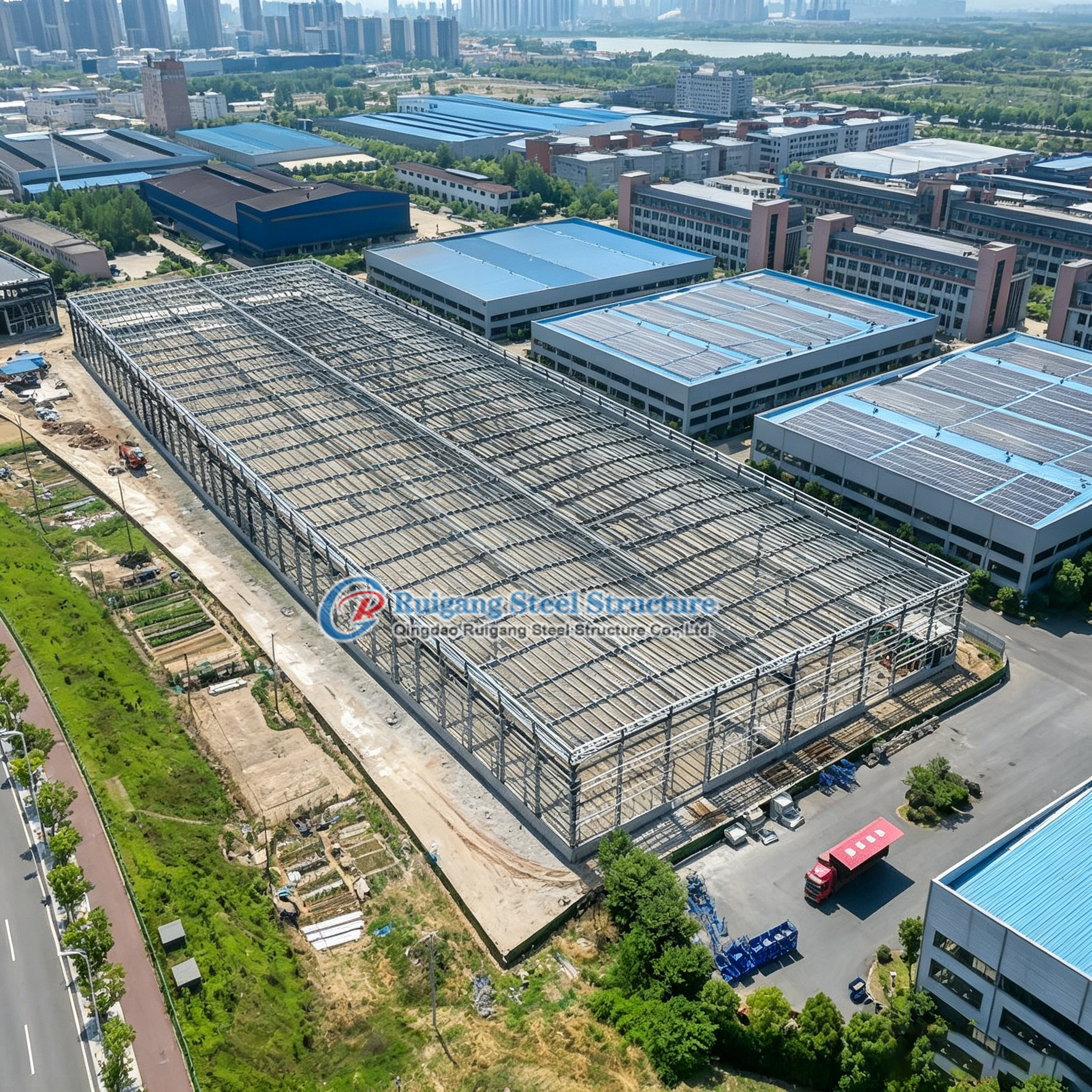 Q235B Design Steel Structures Metal Prefab Warehouse Building Construction