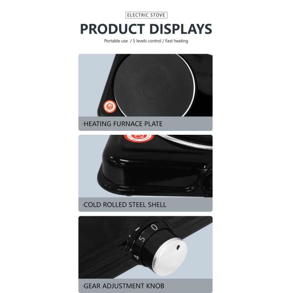 Countertop Square Shape Portable Mini Hot Plate Electric Stove Single Burner