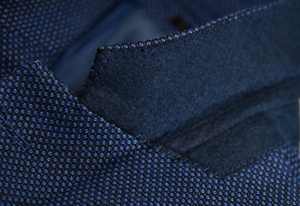 Big Size Blue Knit Blazer Navy Mix Office Business Adults Anti Wrinkle