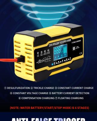 AGM Start Stop Car Battery Charger 15A 12V 24V With Fault Diagnose System