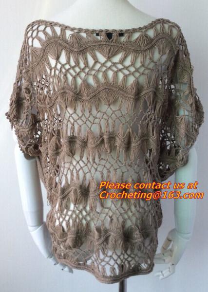 Hollow out belt sexy knitted crover up crochet beach dress robe femme sund, clothing