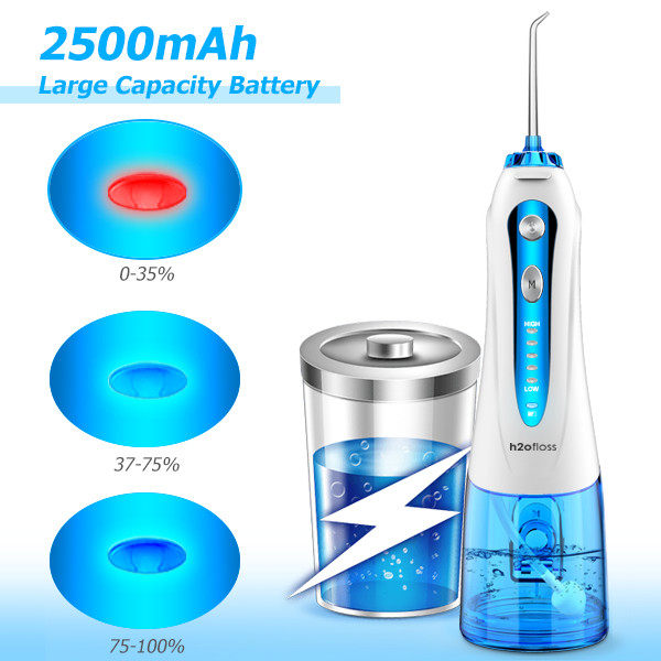 10 Nozzle Tips Rechargeable Water Flosser , Lithium Battery Water Floss Machine