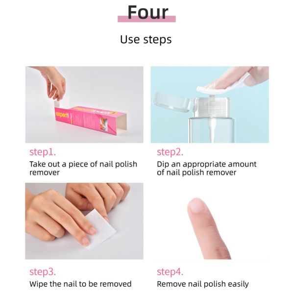 Lint Free Nail Wipes Nail Art Gel Polish Remover Cotton Pads