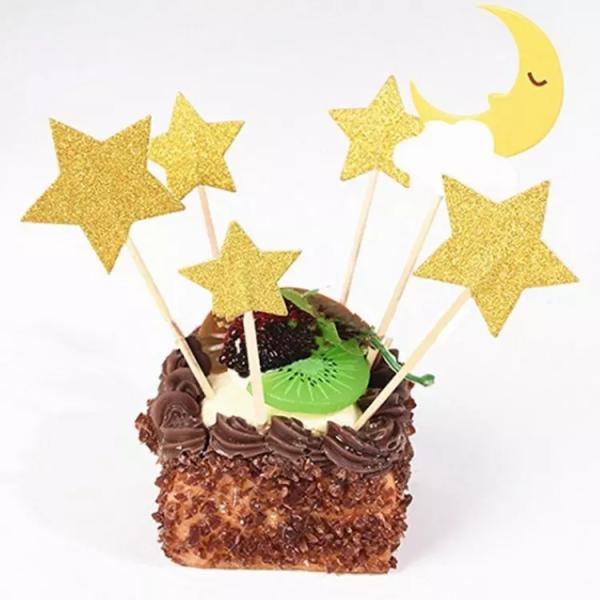 Wedding Dessert Birthday PE Star Cupcake Toppers