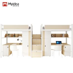 Cama de cama contemporânea com secretária para mobiliário de dormitório escolar