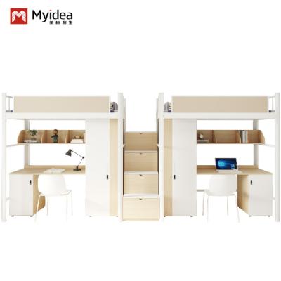 Cama de cama contemporânea com secretária para mobiliário de dormitório escolar