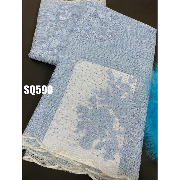 Hot sale Fancy Design New Double net Lace Fabric Sequin Tulle Glitter Sequin Fabric Mesh lace