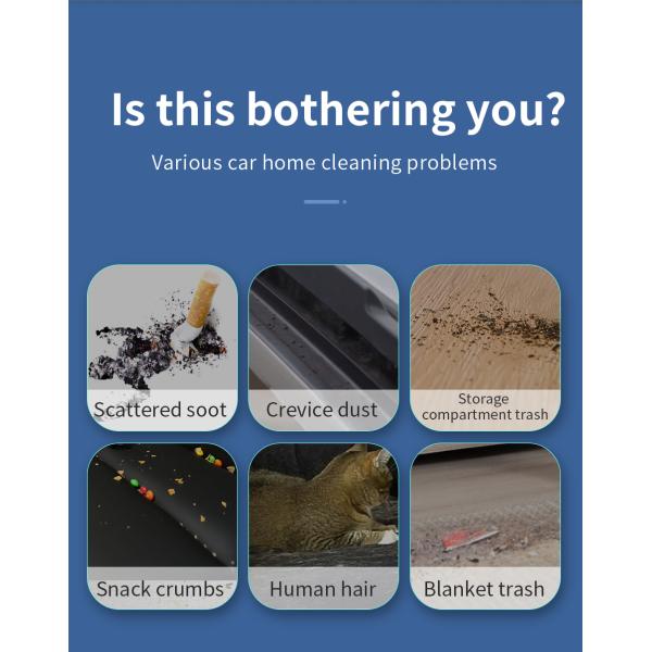 Metal Filter 12V Wired Cordless Portable Vacuum Cleaner for Car Wash 350mm X 74mm X 76mm