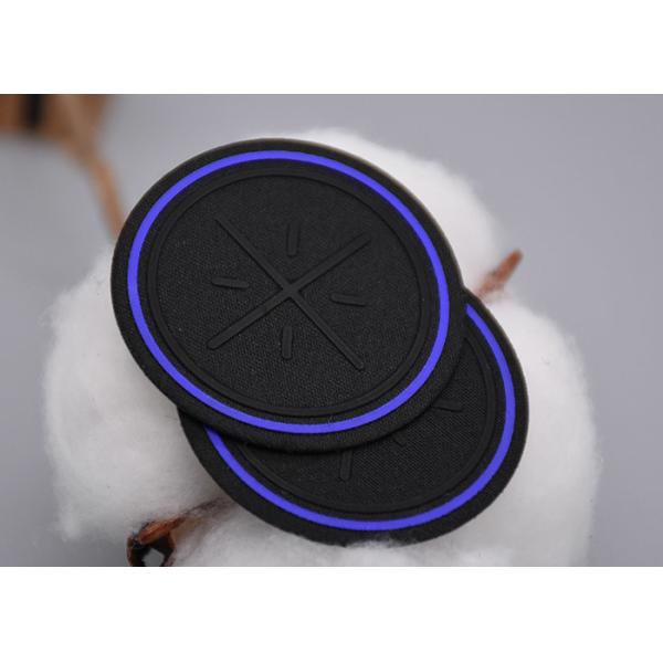 2.a tela tejida aumentada de Logo Heat Transfer Clothing Labels del silicón