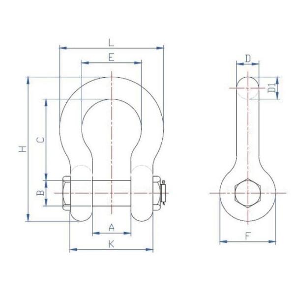 Желтый белок безопасности типа WLL 12-тонный белок якорного лука