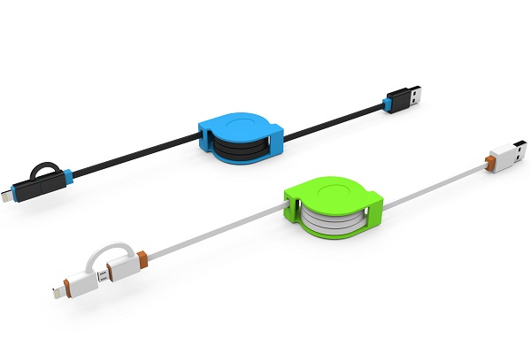 Flat Gold Plated CE 5V 2.4A 1.5m USB Multi Charging Cable