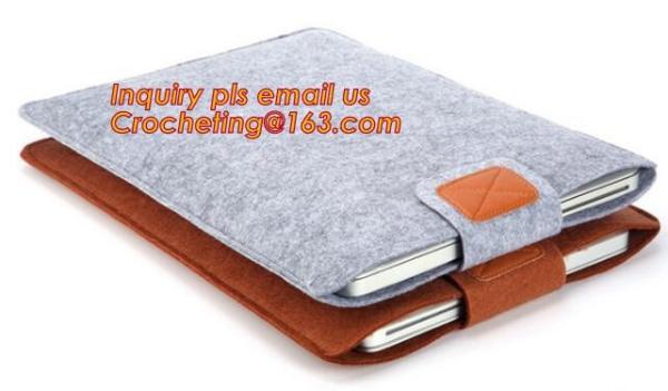 Felt Laptop Bag for Promotion, Popular design Ladies felt laptop bag, yellow hot sell felt laptop bag with elastic stri