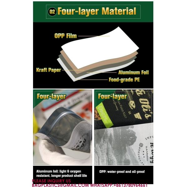 Packaging Sweets Tea Biscuits Aluminium Foil Bags Self-Standing Zipper Packaging Bags