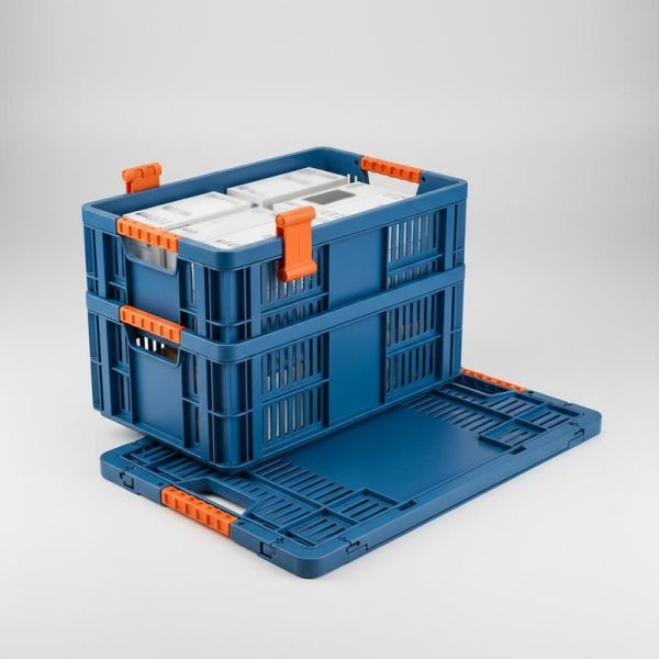 Customizable Position Handles Custom Plastic Crates Foldable Design With Ventilated Or Solid Sides For Secure Transport