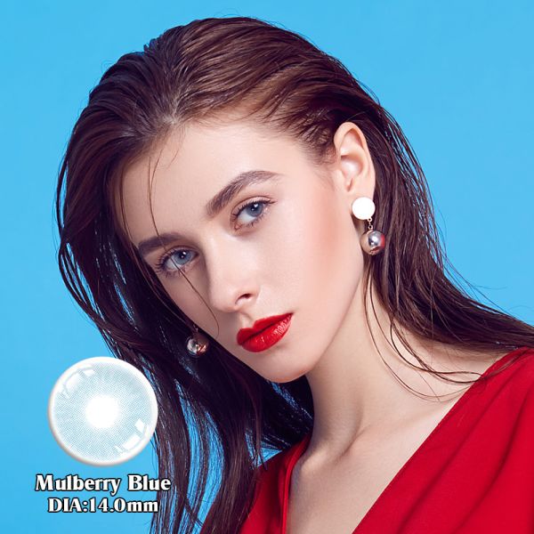 Mulberry Blue Contact Lens with 14.00mm Diameter for Cool Depth and Daily Disposable Wear