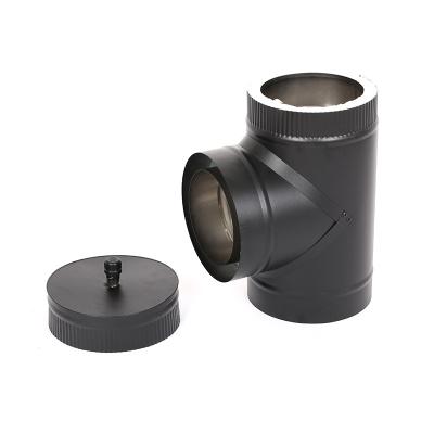 Preto resistente térmico gêmeo de aço inoxidável seguro de Matt da tubulação de conduto da parede pintado
