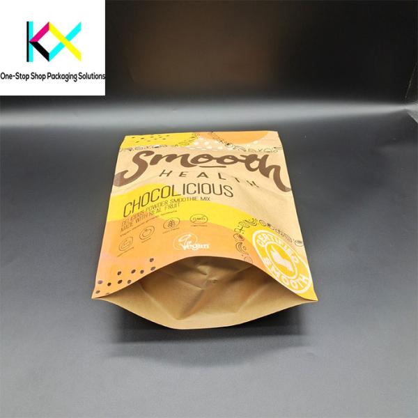 Custom Food Packaging Bags with kraft paper Stand Up Pouch Design for Food and Snacks