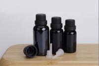 Garrafa de vidro cosmética essencial preta de garrafa de óleo 5g 10g 15g 20g 30g 50g 100g com tampão