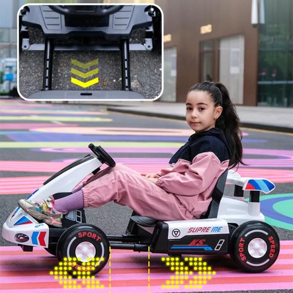 12В электрический дистанционный управляемый карт для 6 летних детей езда на картинговом автомобиле пластиковый тип PP