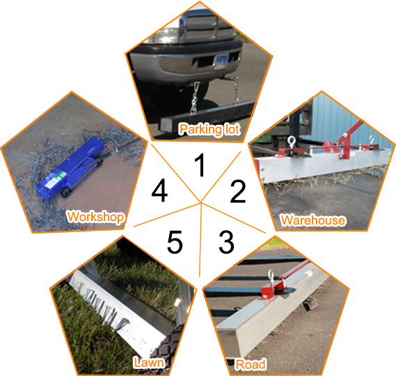 Метельщик дороги трактора тележки чистит грузоподъемник щеткой установленный для очищать винтов ногтей металла