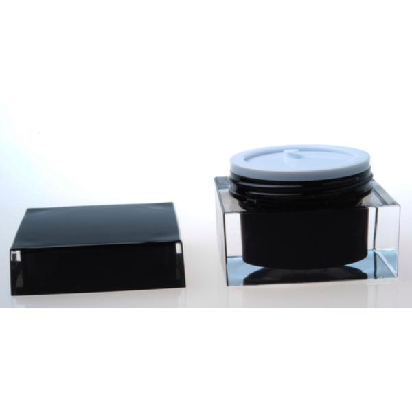 Facial jar 30G 50G Acrylic Cream Square Jar With Black Cap Wholesale cosmetic acrylic jar Packaging