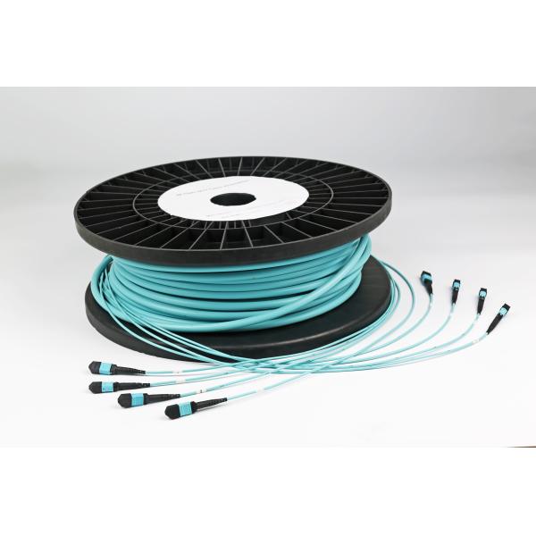 48 Core 10G OM3 MTP/MPO Trunk Cable Assembly Customized With Aqua LSZH Jacket