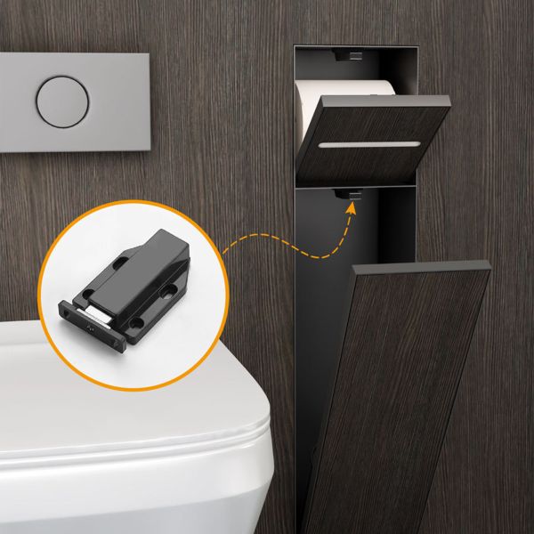 304 Stainless Steel Shower Niche with Hidden Toilet Brush and Multi-Functional Recessed Bathroom Storage