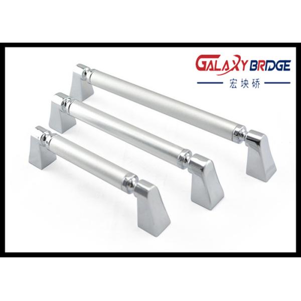 Solid 320mm Aluminum Kitchen Cabinet Handles , Silver Zinc Assembly Aluminium D Handles